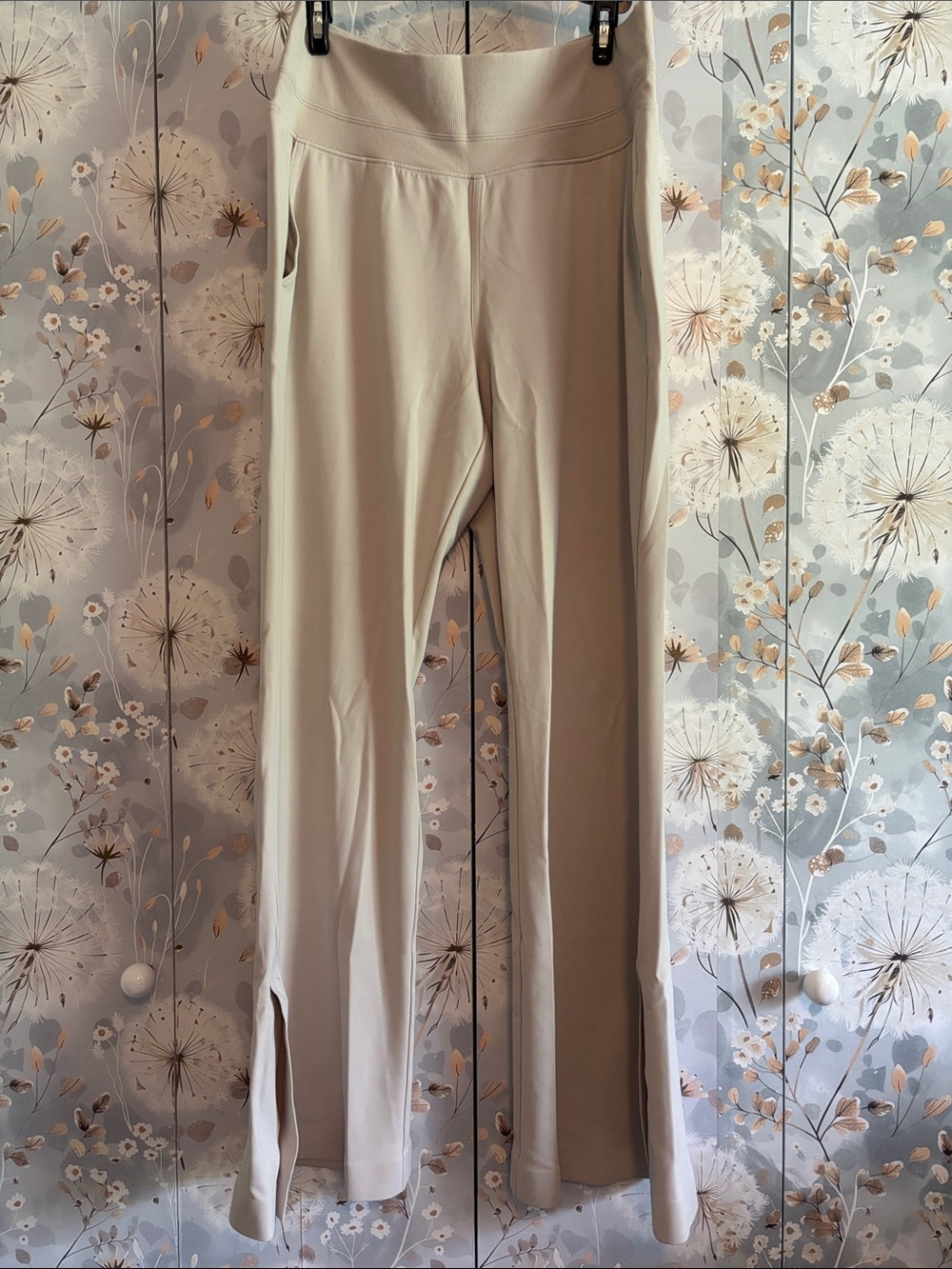 Athleta Wide-Leg High-Rise Pull-On Pants in Light Beige